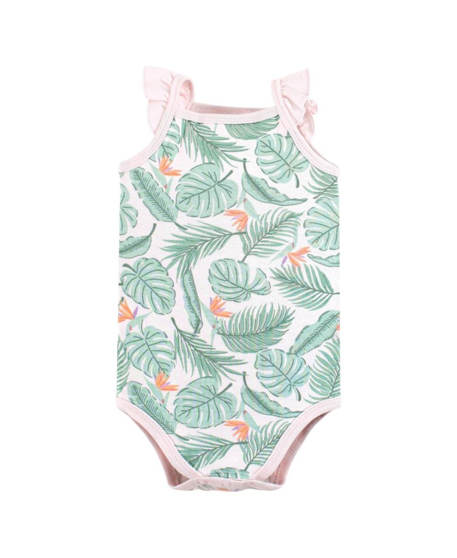 Мягкие хлопковые комбинезоны без рукавов Hudson Baby, Palm flamingo — фото 3