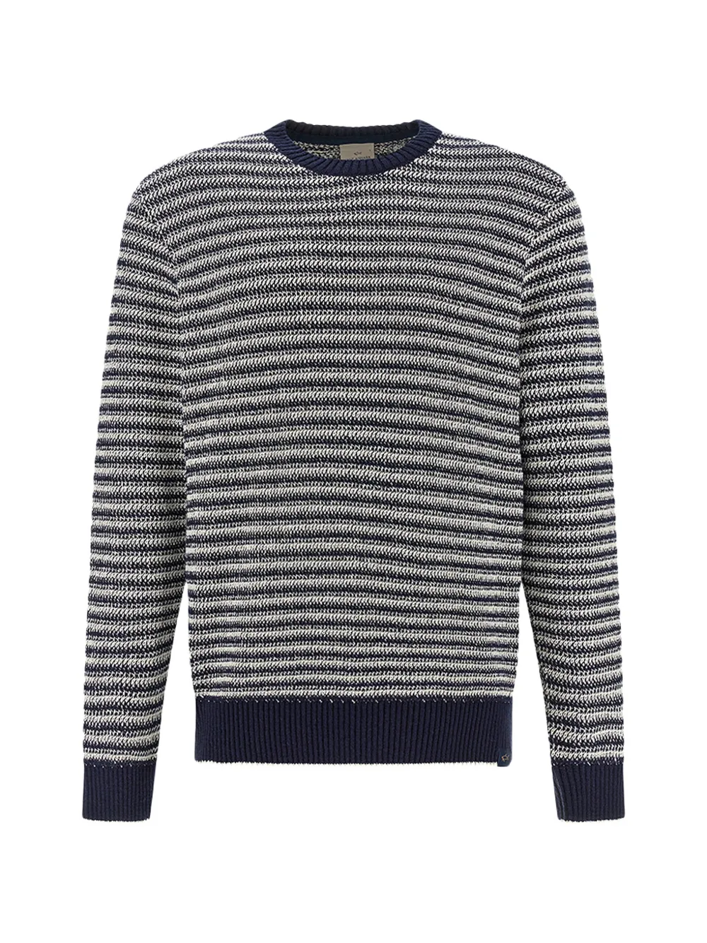 

Буклированный полосатый свитер с круглым вырезом Paul & Shark, синий