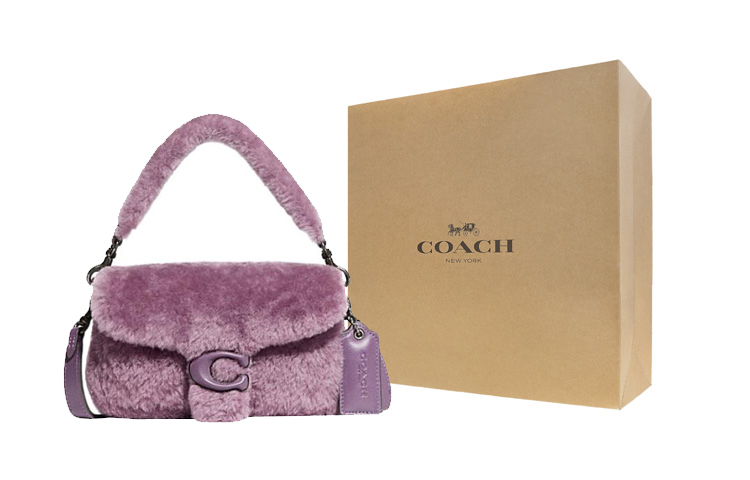 

COACH Подушка из овчины портативная сумка кроссбоди через плечо малого размера женская фиолетовая