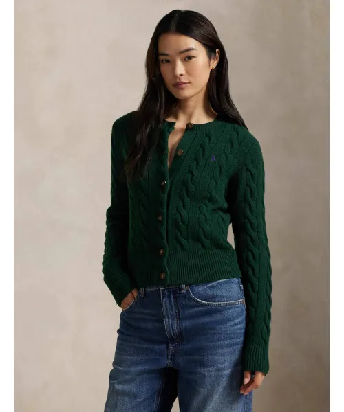 

Шерстяной кардиган Slim fit Polo Ralph Lauren, зеленый
