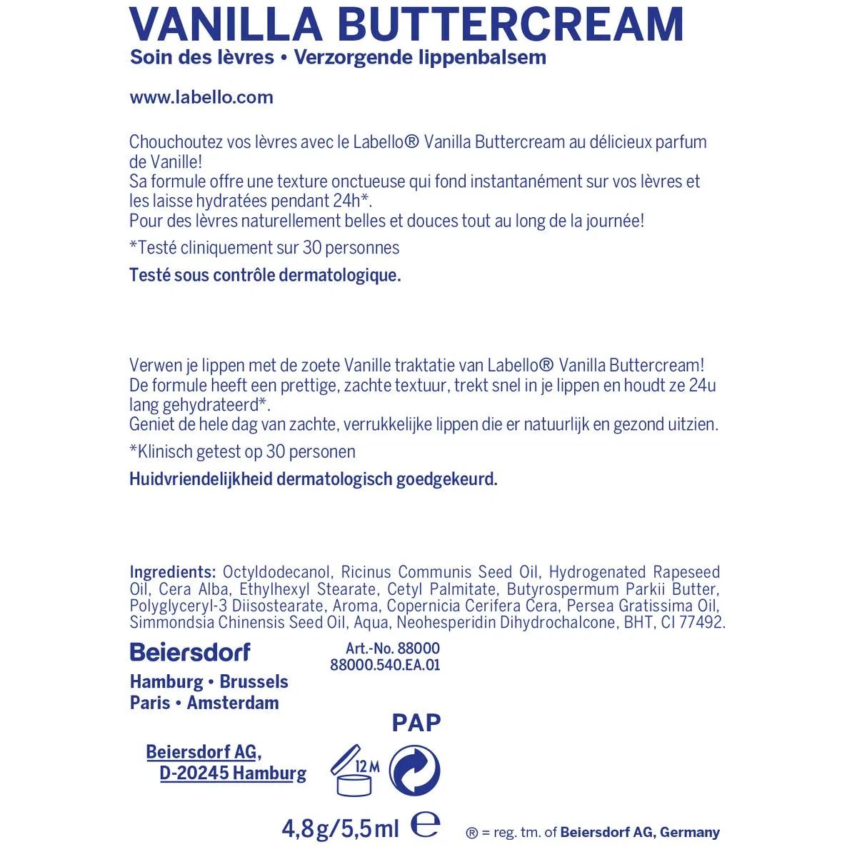 Бальзам для губ Labello Vanilla Buttercream от Nivea, 2 x 5.5 мл Labello — фото 3