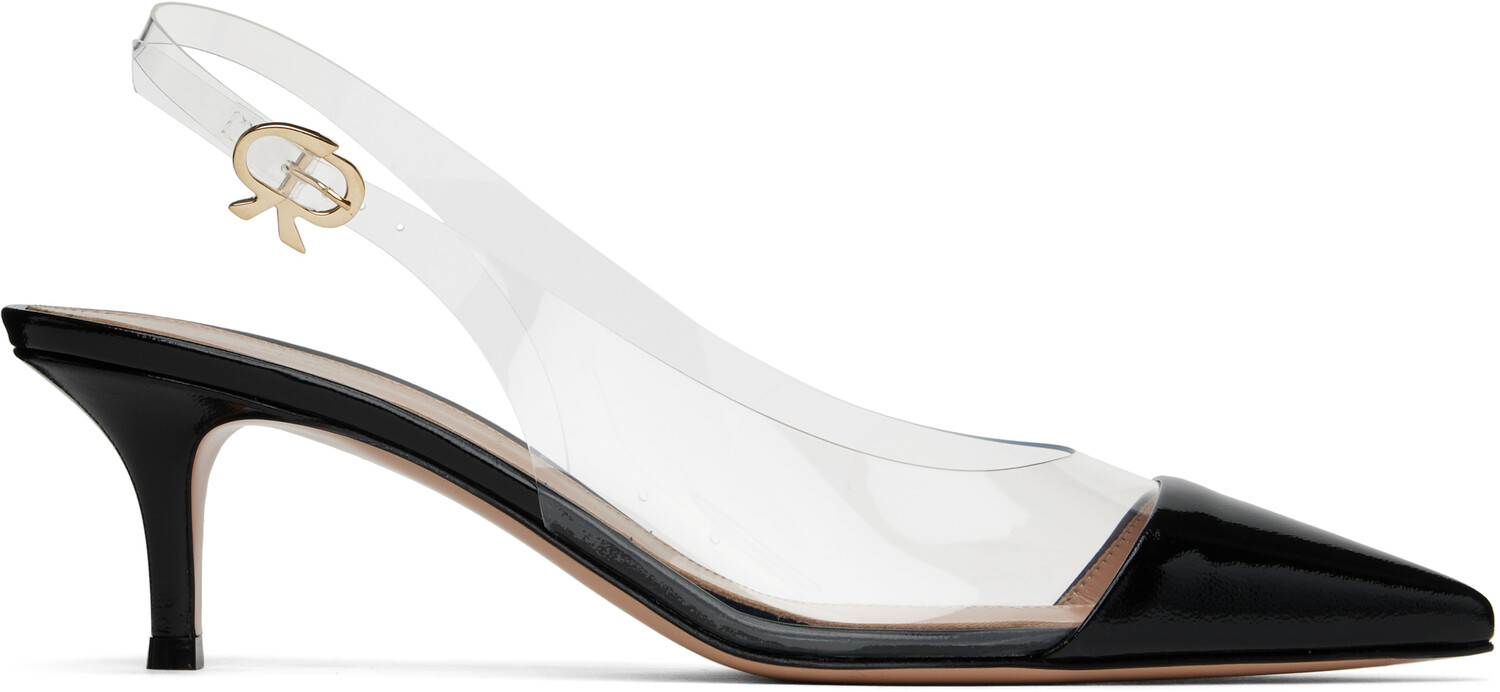 Черные туфли на каблуках Plexi Sling 55 Gianvito Rossi