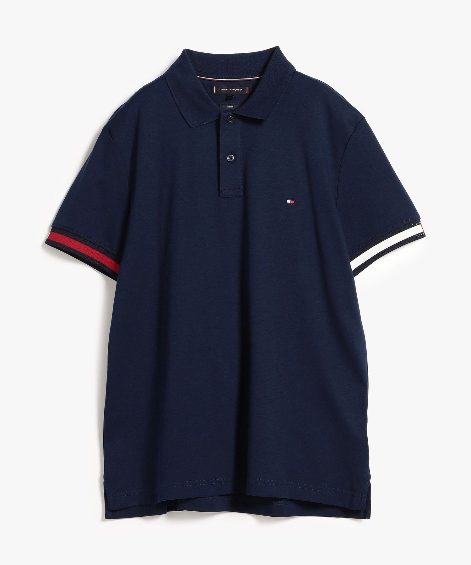 Хлопковая приталенная рубашка-поло с манжетами в виде флага, размер 26SS TOMMY HILFIGER, Navy DCC — фото 3