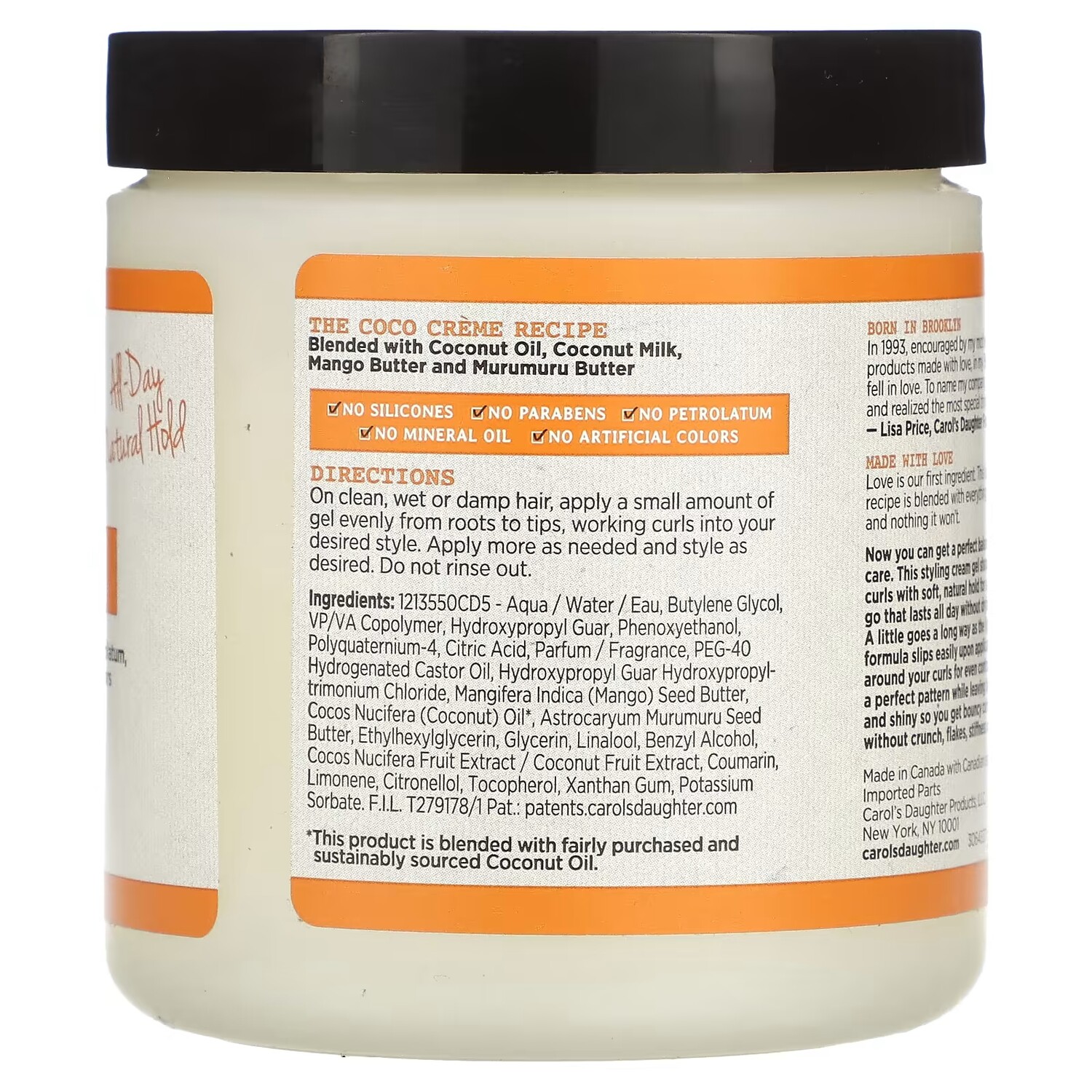 Carol's Daughter Coco Creme Intense Moisture Cream Gel для формирования локонов, 16 унций (452 г) — фото 2