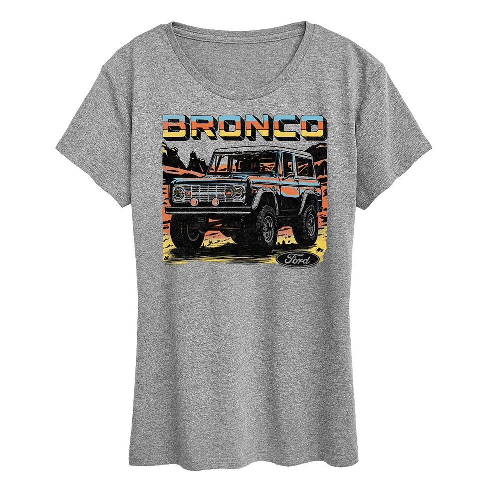 

Женская футболка с графическим рисунком Ford Bronco Licensed Character, цвет Heather Gray