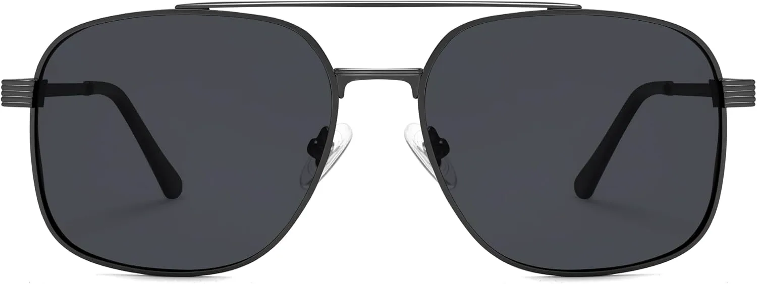 

Поляризованные солнцезащитные очки-авиаторы VANLINKER для мужчин и женщин, квадратная форма, защита от УФ-излучения, модель VL9907, Black Frame Grey Lens