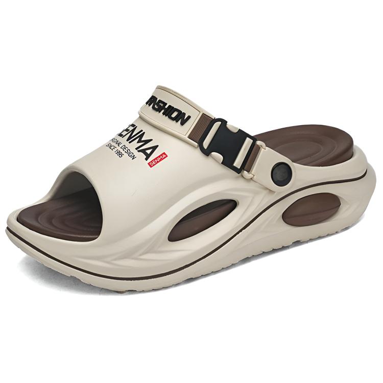 

Jinho Пляжные сандалии мужские черно-бежево-коричневые, цвет Beige Brown