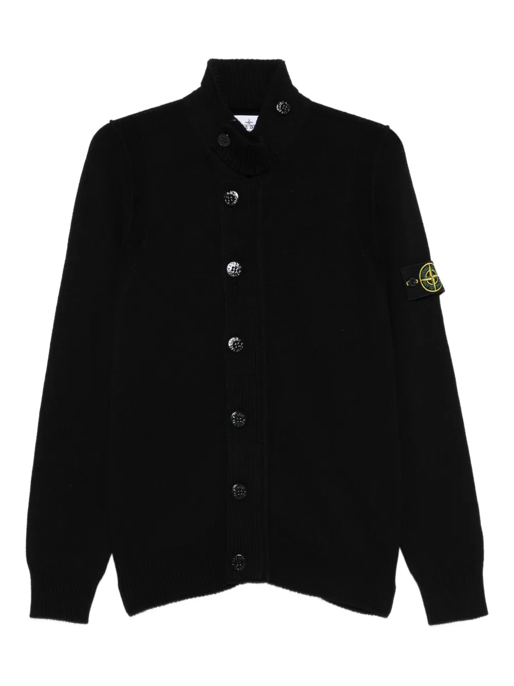 

Кардиган на пуговицах с высоким воротником Stone Island, черный