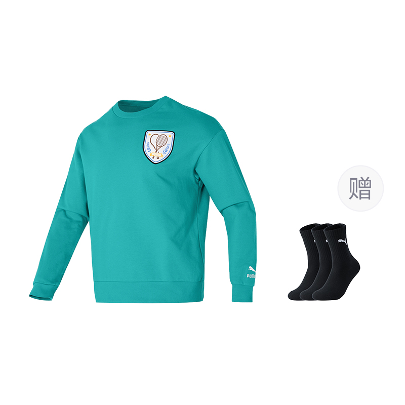 

Мужские толстовки с круглым вырезом, средней толщины, стандартного размера Puma, зеленый (comes with 3 pack puma socks)