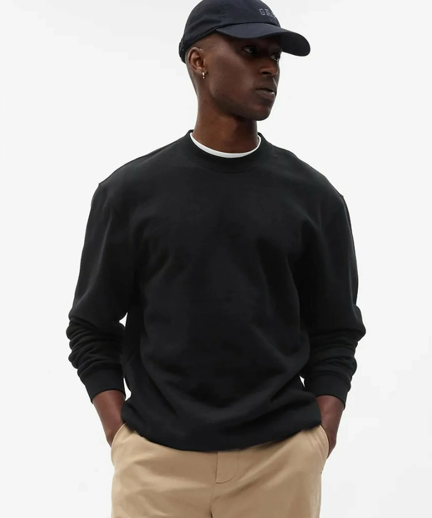 (U) Винтажная мягкая толстовка с круглым вырезом (унисекс) GAP, TRUE_BLACK_V2 — фото 2