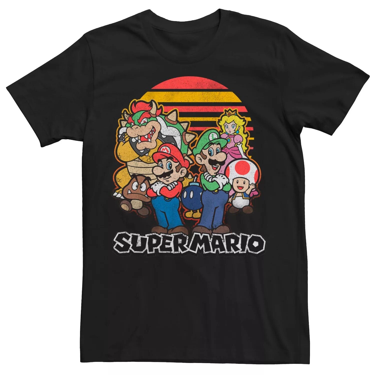 

Мужская футболка Super Mario Retro Sunset Group Shot Licensed Character