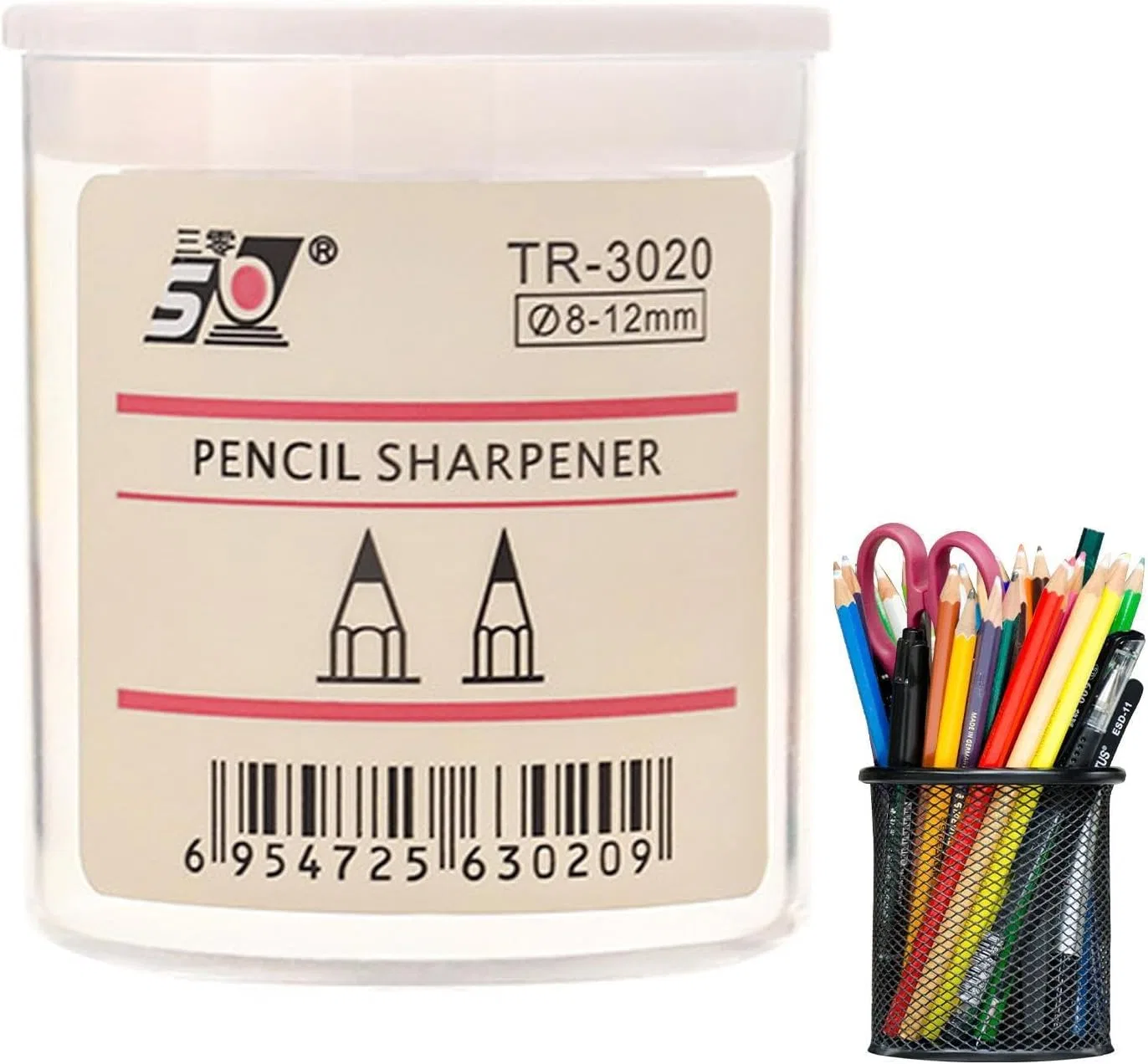 Точилка для карандашей ABS, Generic, 4.2x4.2x4.7 см, прозрачная