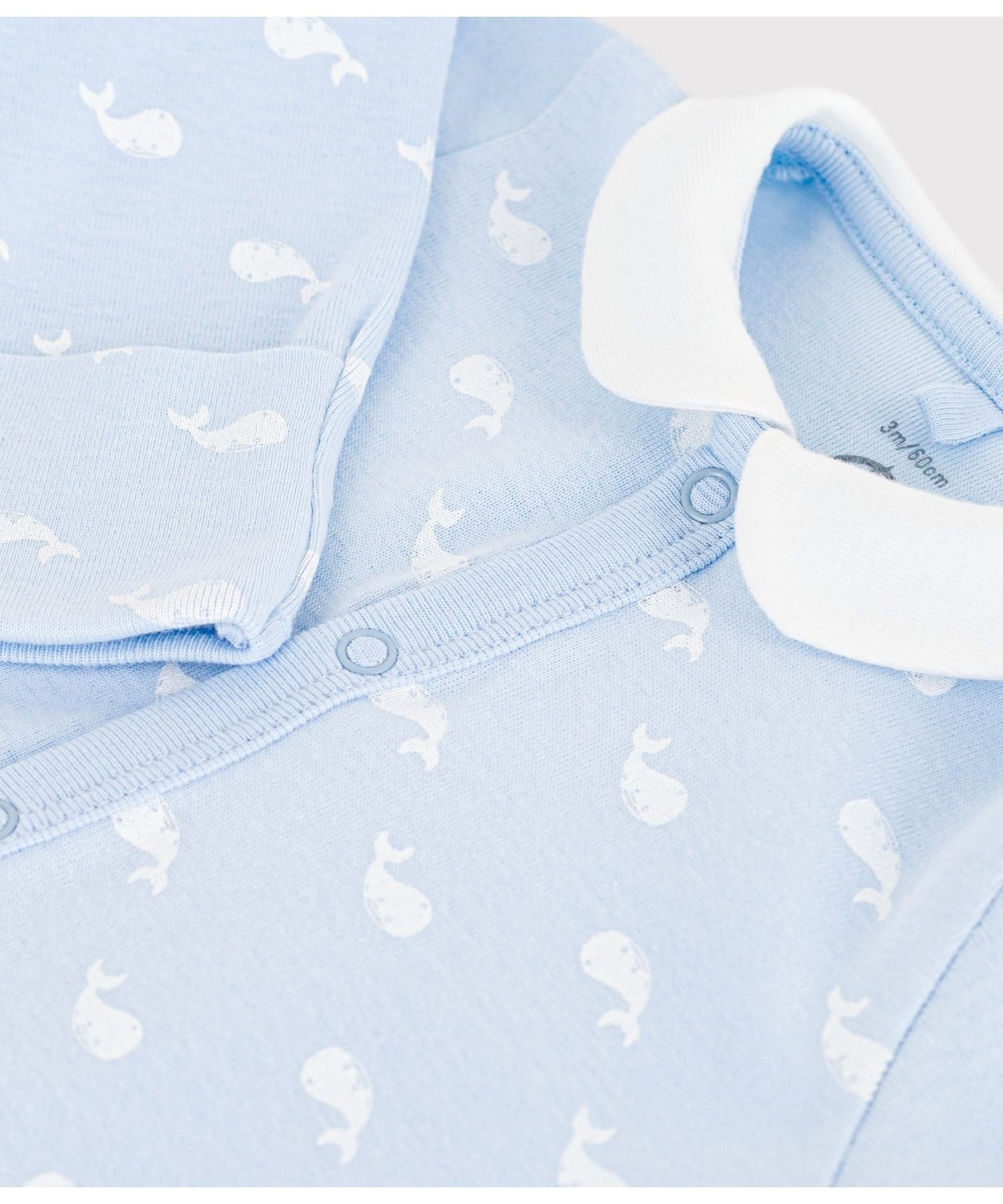 Двусторонний комбинезон с принтом кита Petit Bateau, Light blue/off-white — фото 4