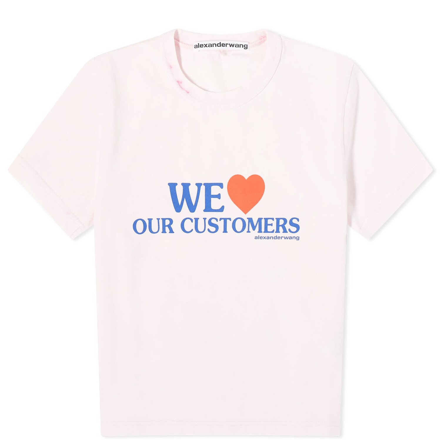 

Футболка Alexander Wang We Love Our Customers Shrunken T-Shirt, цвет Light Pink Bleach Out