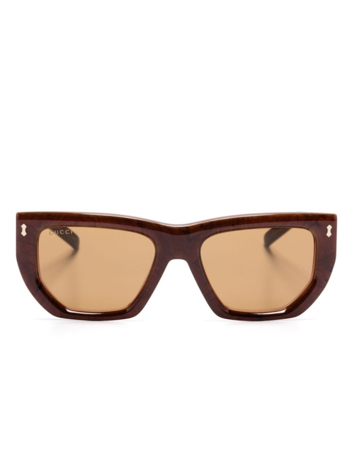 

Gucci Eyewear солнцезащитные очки в прямоугольной оправе, коричневый