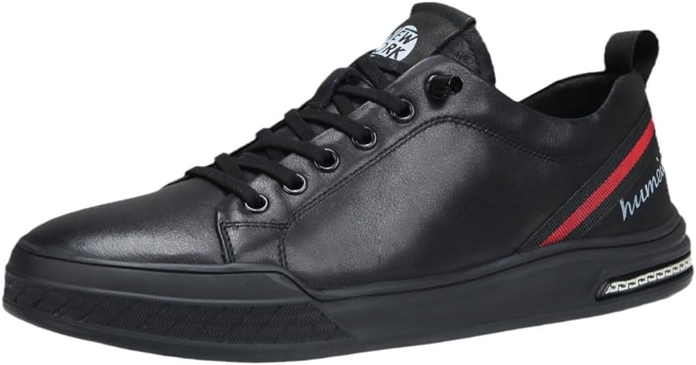 

Мужские кроссовки DANNLING из натуральной кожи, повседневная обувь, модные и дышащие спортивные туфли, черный