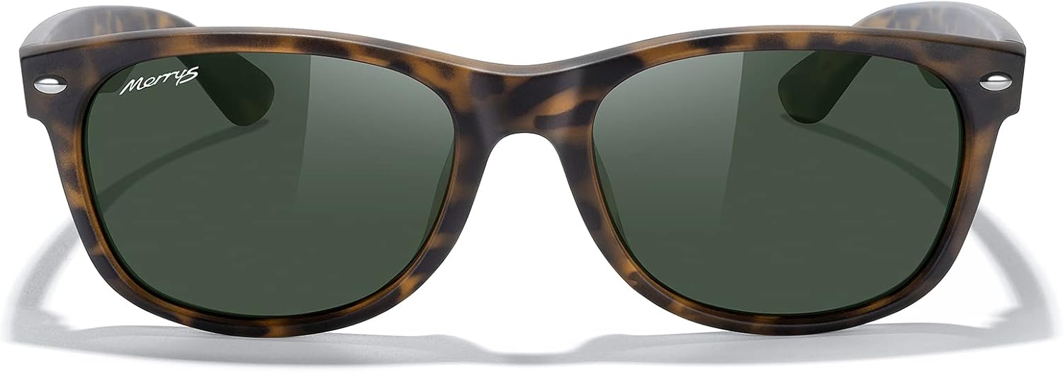 

Солнцезащитные очки MERRY'S Polarized Unisex Shades для мужчин и женщин, винтажные поляризованные солнцезащитные очки с зеркальными линзами, Matte Leopard Frame/G15 Lens