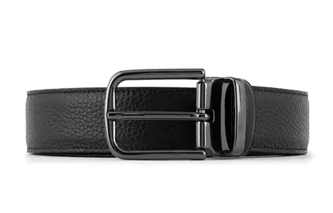 

Реверсивный ремень из шагреневой кожи EMPORIO ARMANI, черный