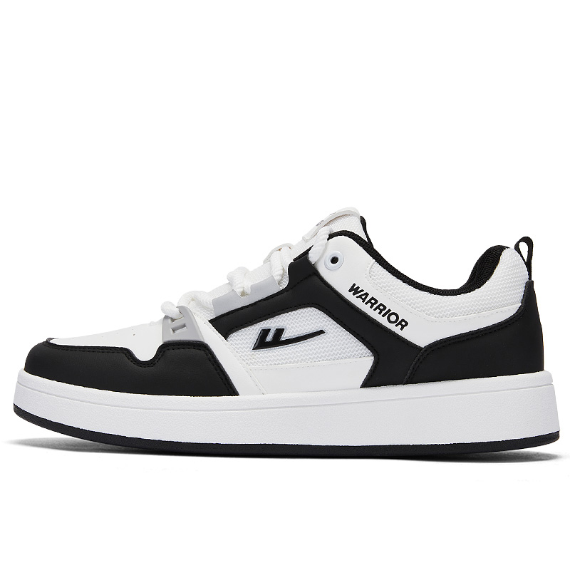 

WARRIOR Мужские скейтерские кеды низкие бело-черные, цвет White Black