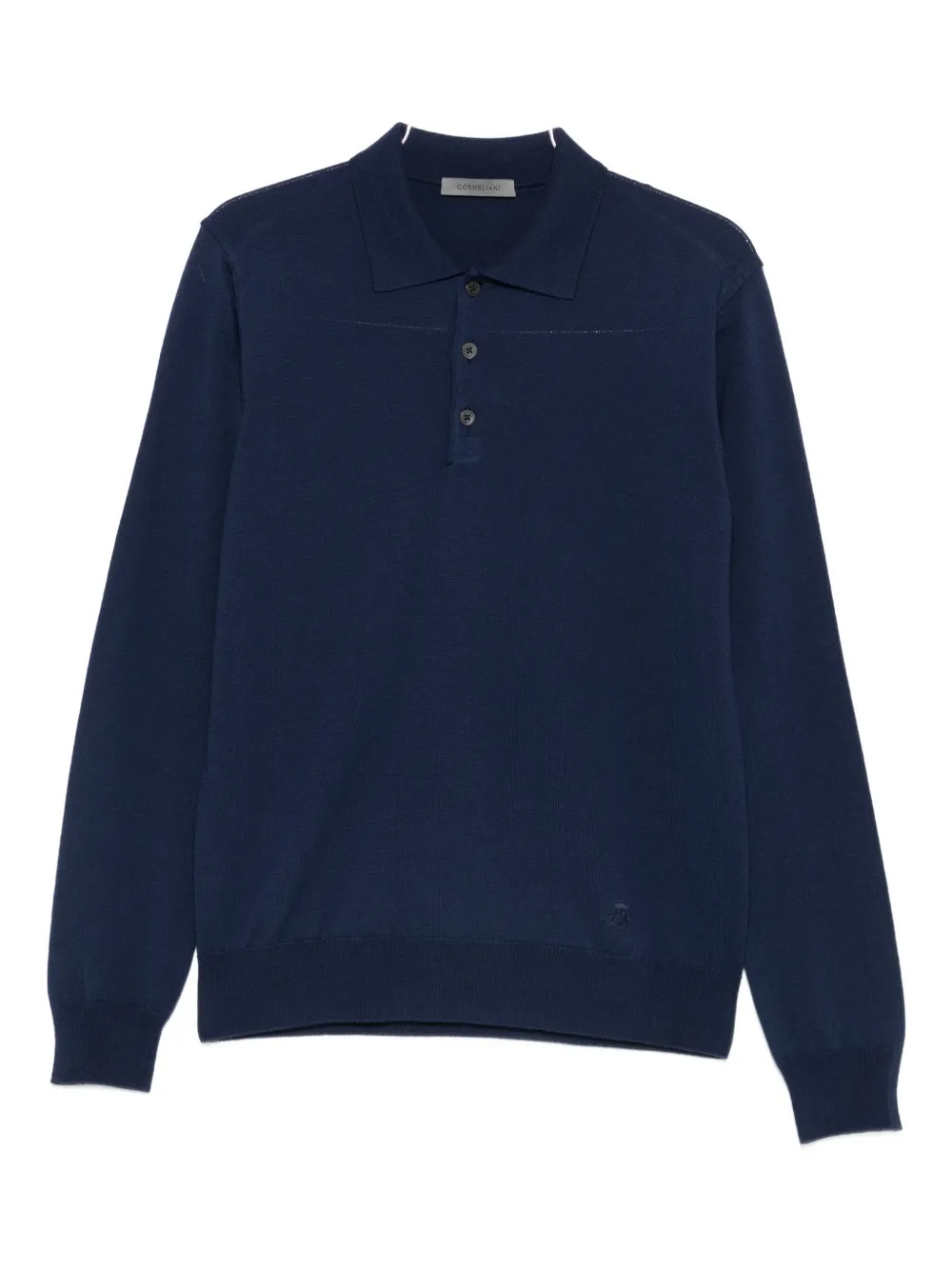 

Рубашка поло в рубчик с длинными рукавами Corneliani, синий