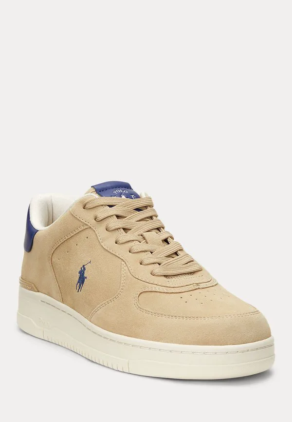 Замшевые кроссовки masters court Polo Ralph Lauren, Bone/Light Navy — фото 2