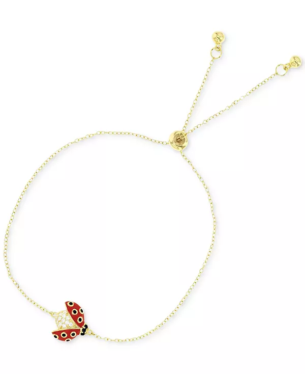 

Браслет-Боло с кубическим цирконием и эмалью в виде божьей коровки Macy'S, gold