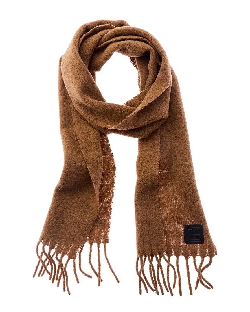

Шарф TOTEME Monogram из смеси альпаки, коричневый