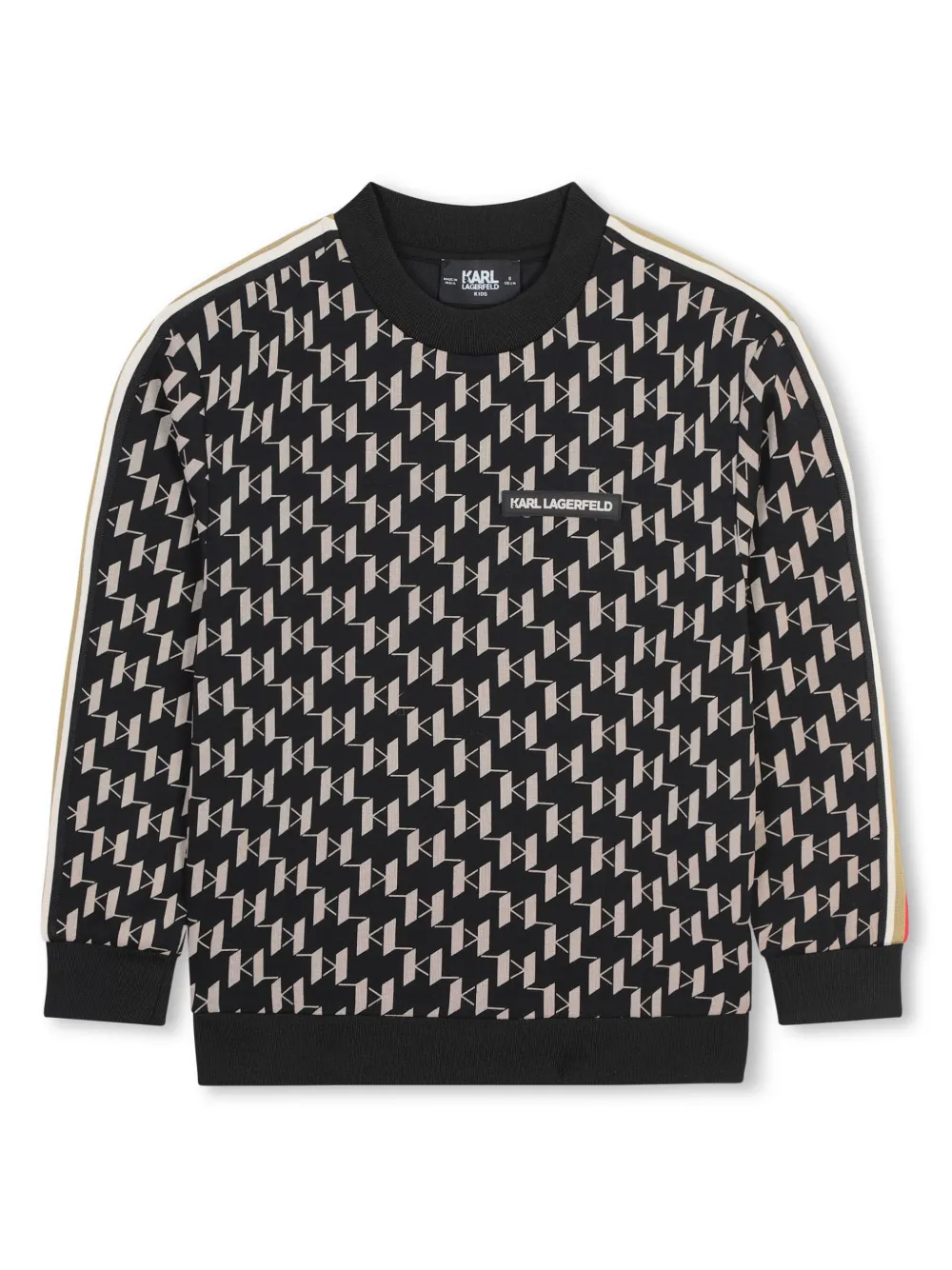 

Толстовка из джерси с монограммой KARL LAGERFELD KIDS, черный