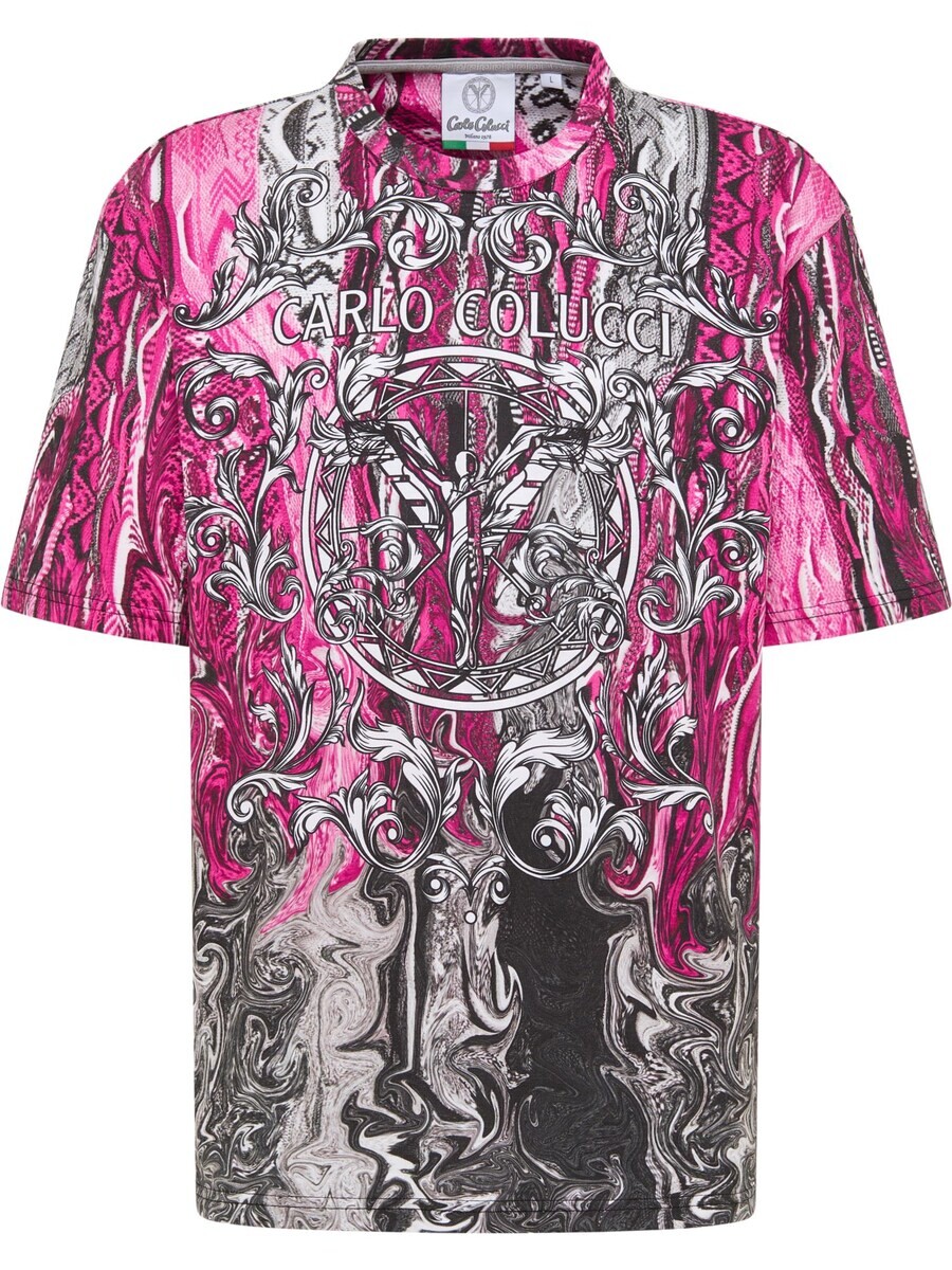

Классическая футболка Carlo Colucci Shirt Osso, цвет raspberry/light pink