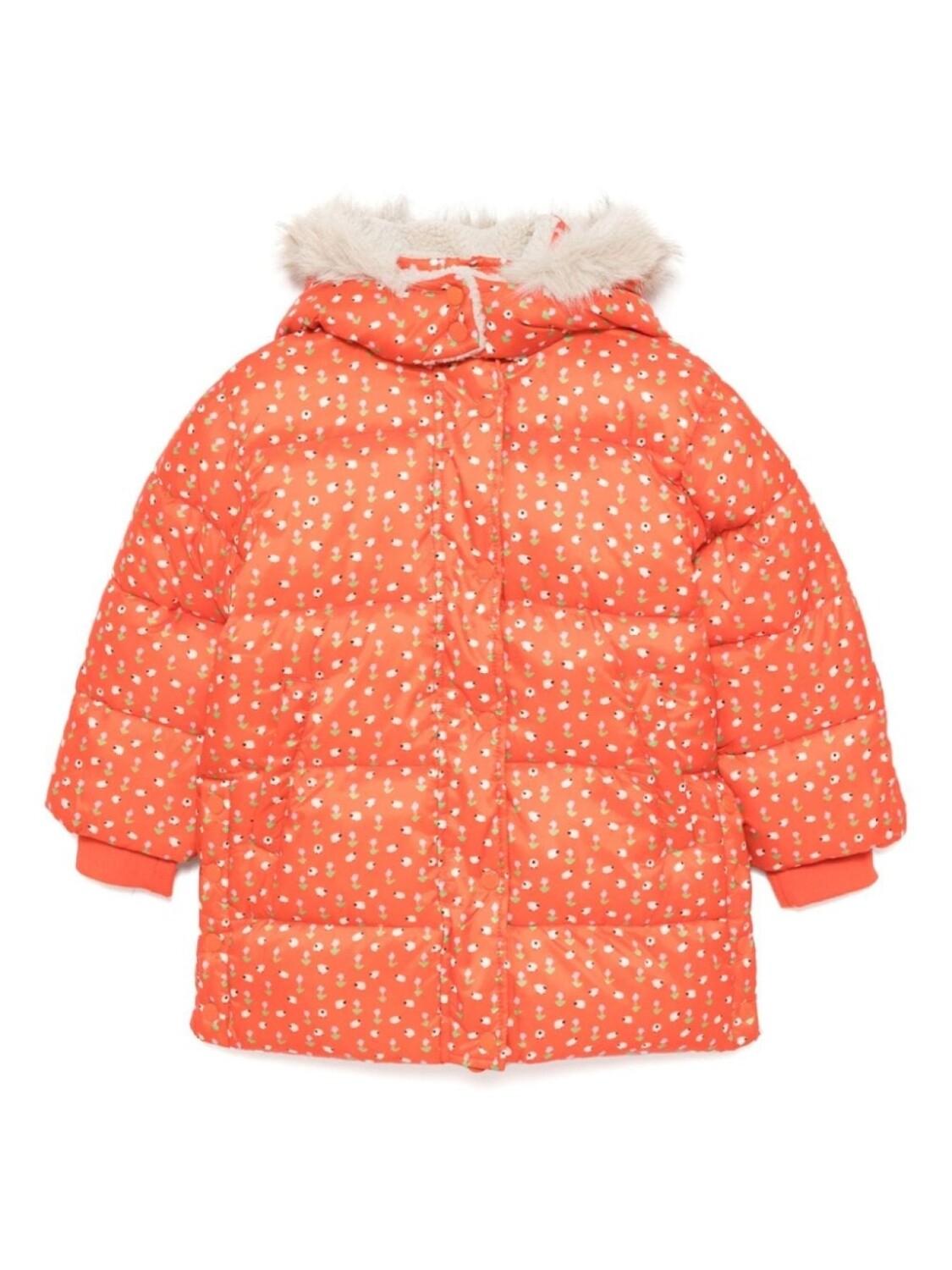 

Куртка-пуховик с графическим принтом по всей поверхности Stella McCartney Kids, оранжевый