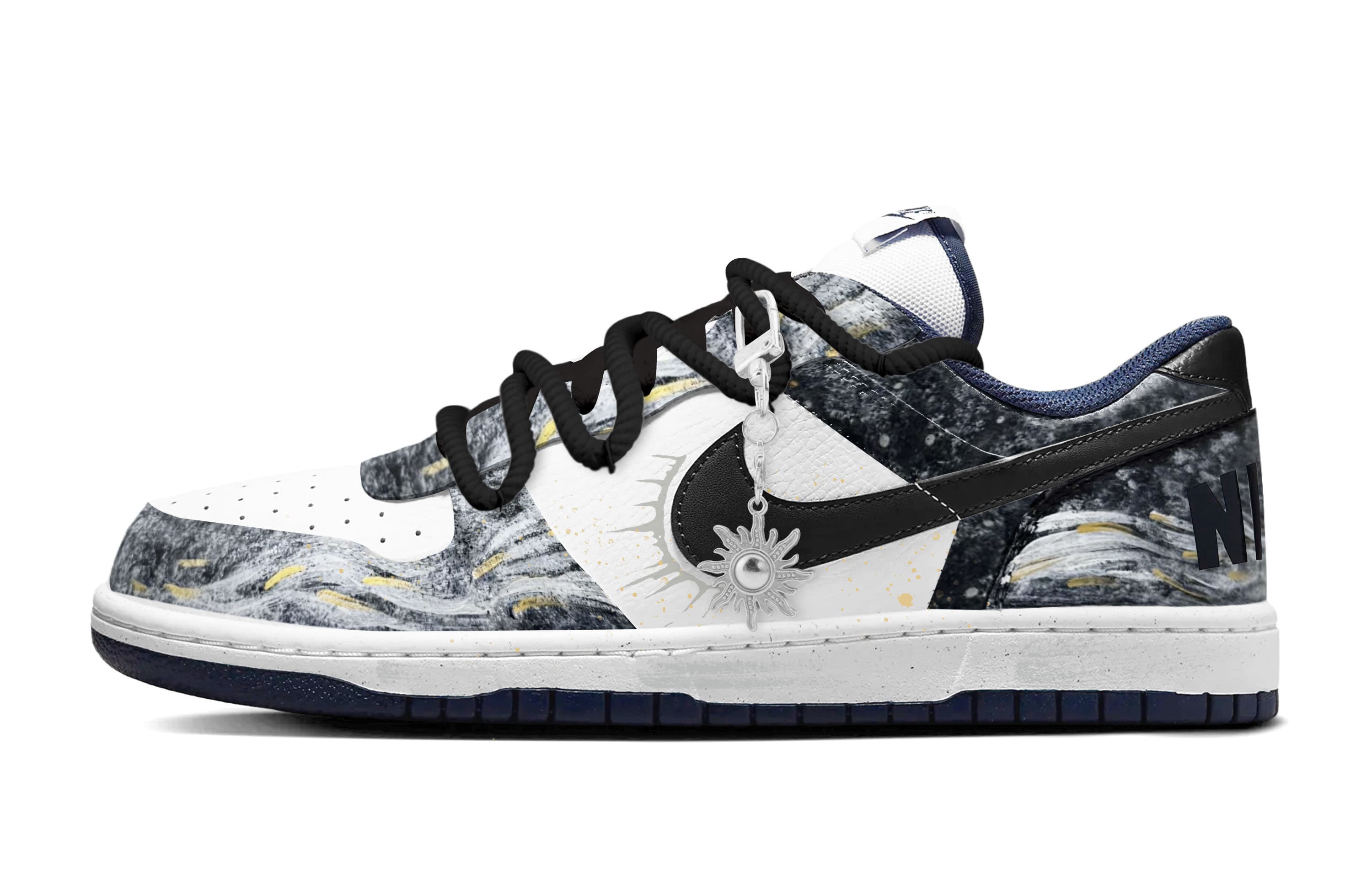 

Nike Кроссовки для скейтбординга Big Van Gogh'starry Sky Abrasion Resistant Low top Unisex Black White