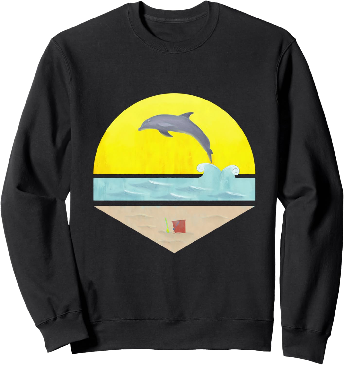 

Летняя толстовка с изображением дельфина, океанских волн и песочницы Dolphin Summer Shirts, черный