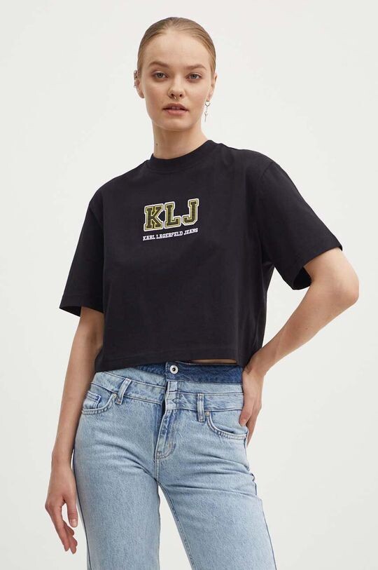 

Хлопковая футболка Karl Lagerfeld Jeans, черный