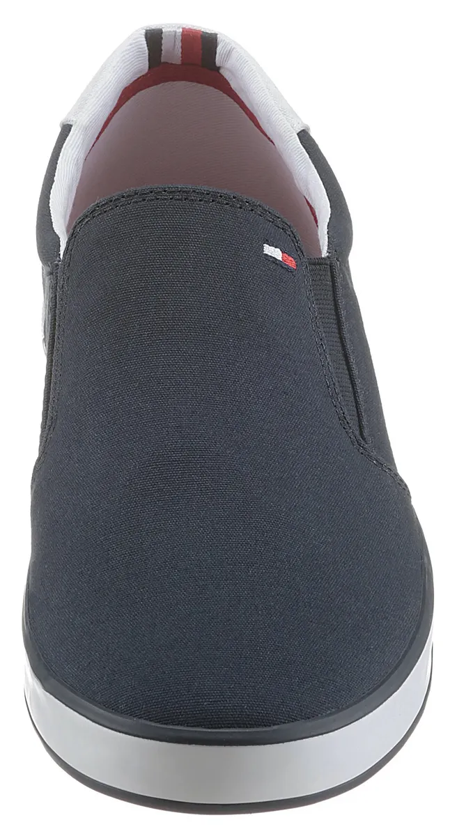Слипоны Tommy Hilfiger "ICONIC SLIP ON SNEAKER", тапочки, повседневная обувь, полуботинки с эластичными боковыми вставками, синий — фото 4