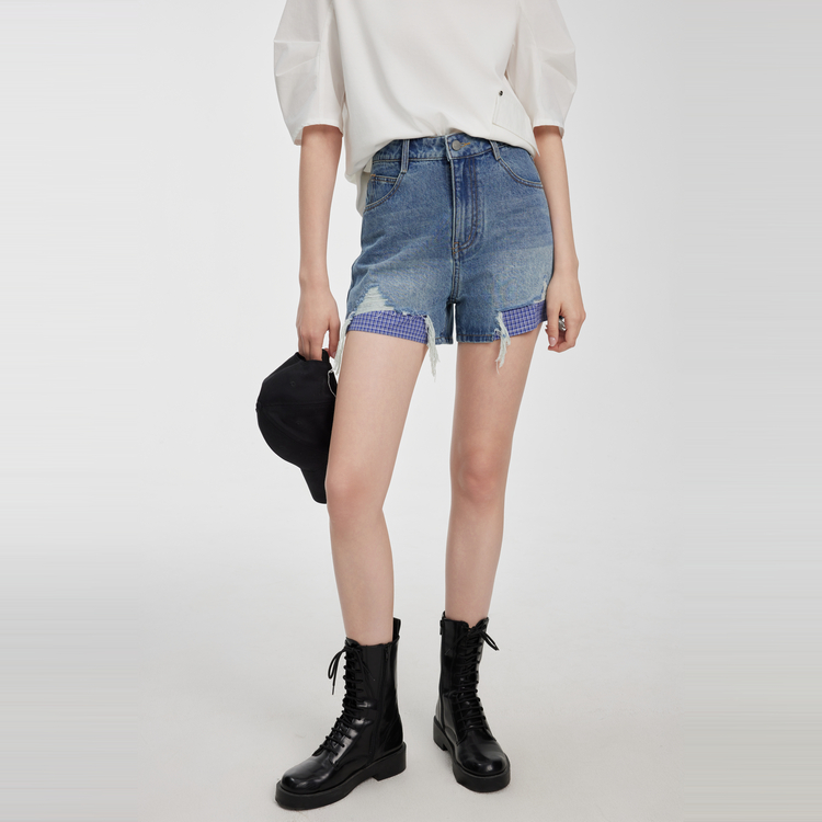 

ELLE Джинсовые шорты Women's Denim Blue Moderate Straight Fit