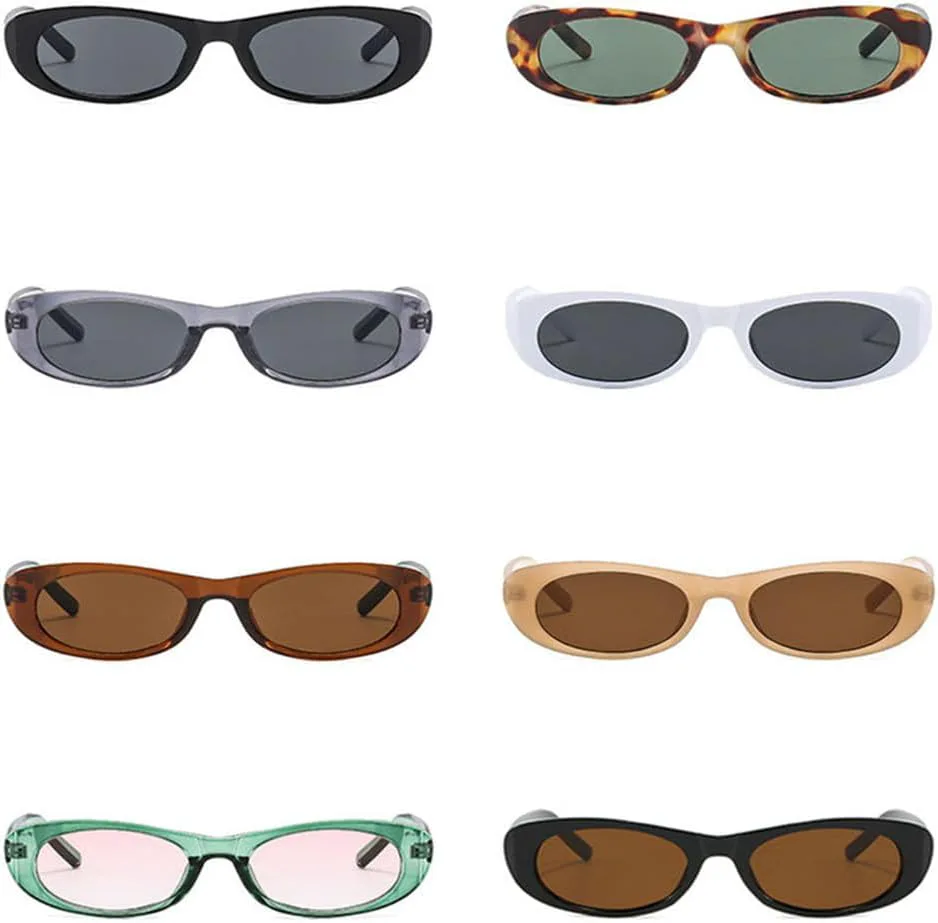 

Солнцезащитные очки UV400 - маленькая оправа, овальная, в стиле панк, для женщин и мужчин, для бега и занятий спортом на открытом воздухе UYPTK, Brown Brown