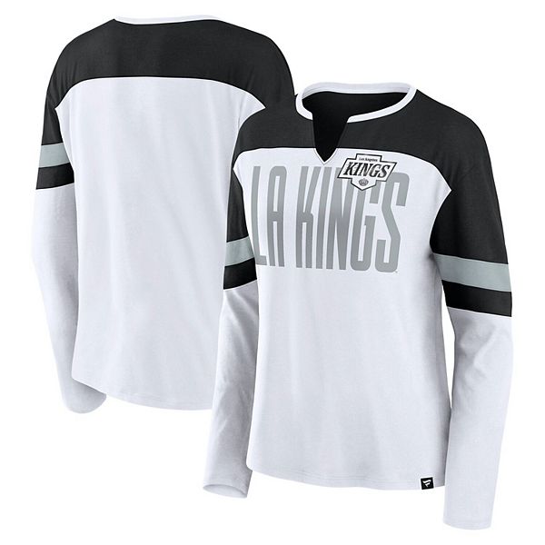 

Женская бело-черная футболка с длинным рукавом и v-образным вырезом los angeles kings frozen Fanatics, Черный, Женская бело-черная футболка с длинным рукавом и v-образным вырезом los angeles kings frozen Fanatics