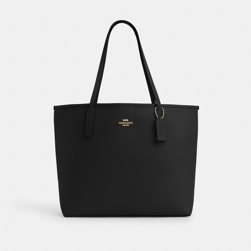 

Сумка тоут COACH City Tote, золотой/черный