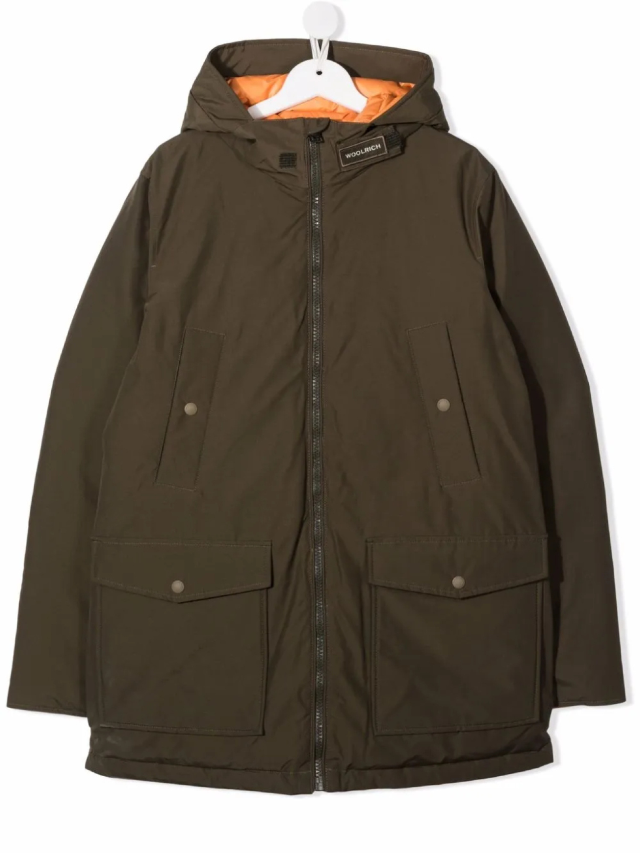 

Woolrich Kids пуховик с капюшоном, зеленый