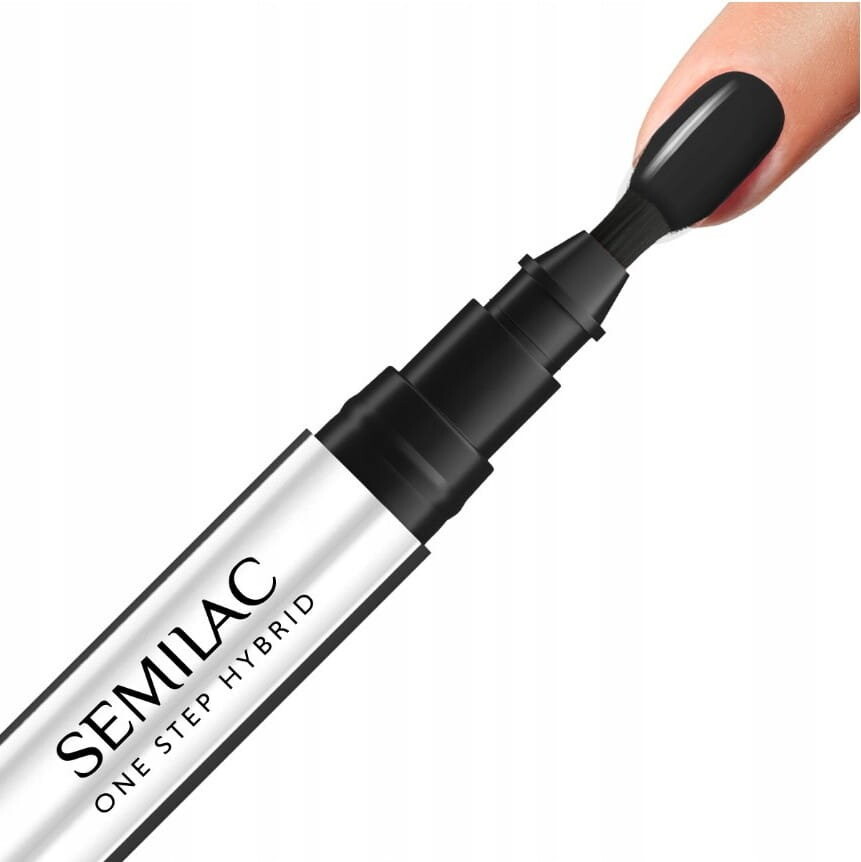 

Semilac, One Step Hybrid, гибридный лак, маркер S190 The Black, 3 мл
