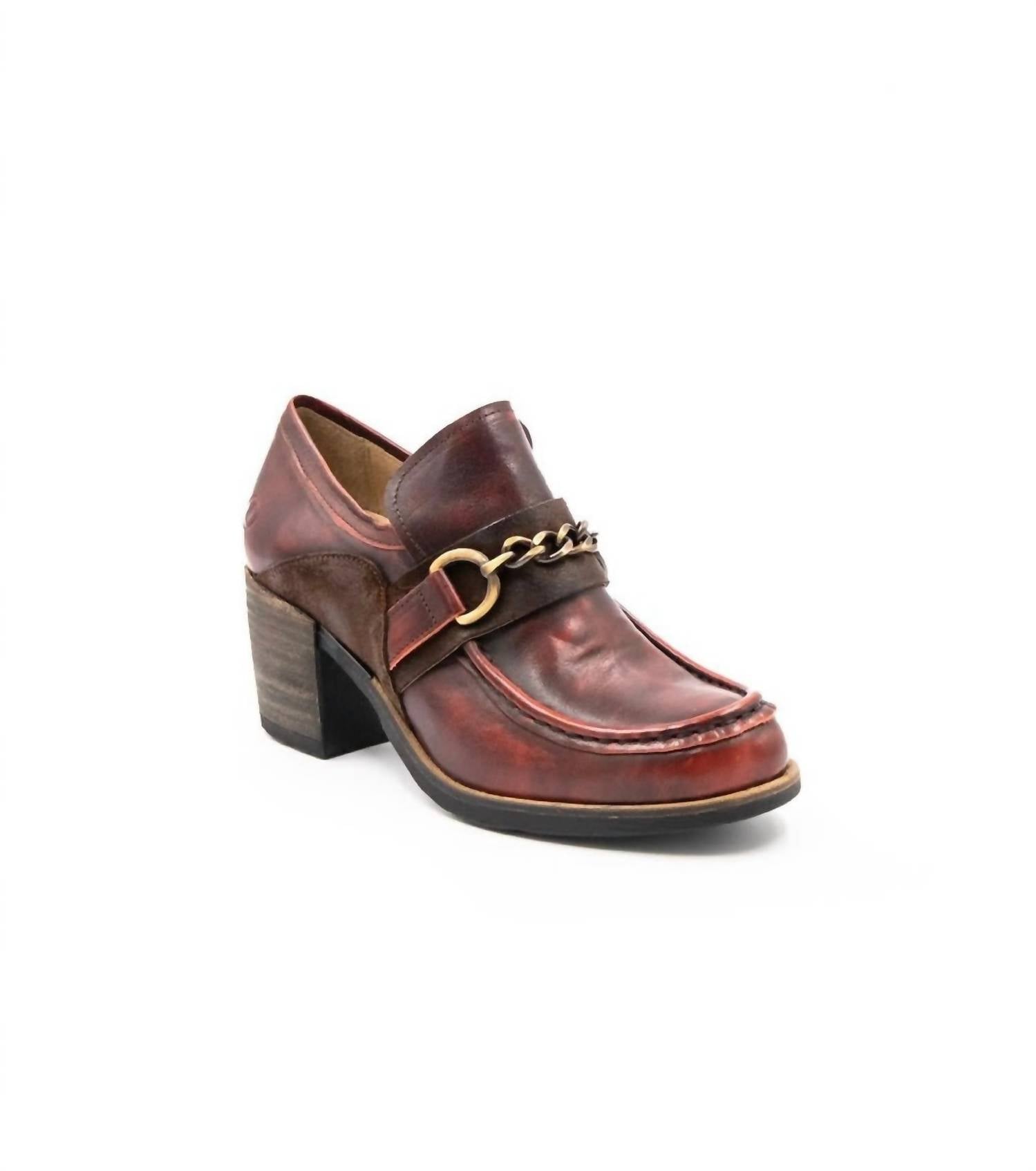 Туфли Palmer Stacked Heel Loafer красного цвета Casta