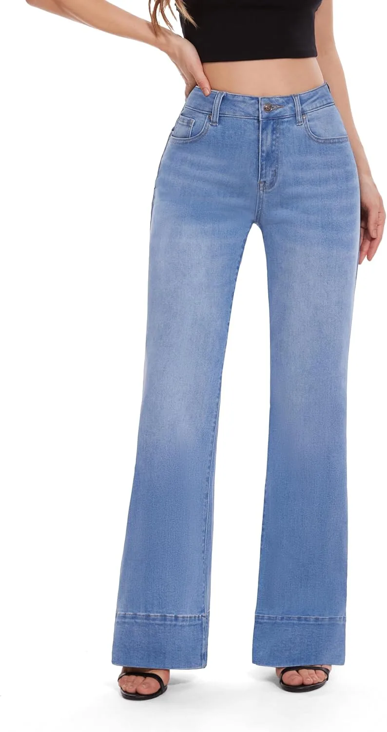 

FLYING BANANA Женские джинсы-клеш High Waisted Bell Bottom