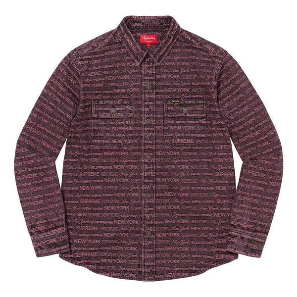 

Рубашка multi type jacquard denim shirt 'purple' Supreme, фиолетовый
