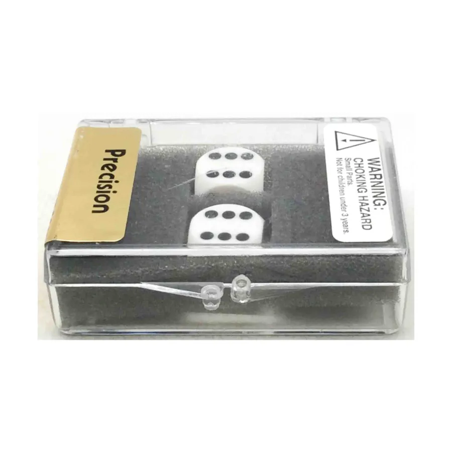 

Белые прецизионные кости для нард d6, 16 мм, с черными шипами (2), Dice - Backgammon