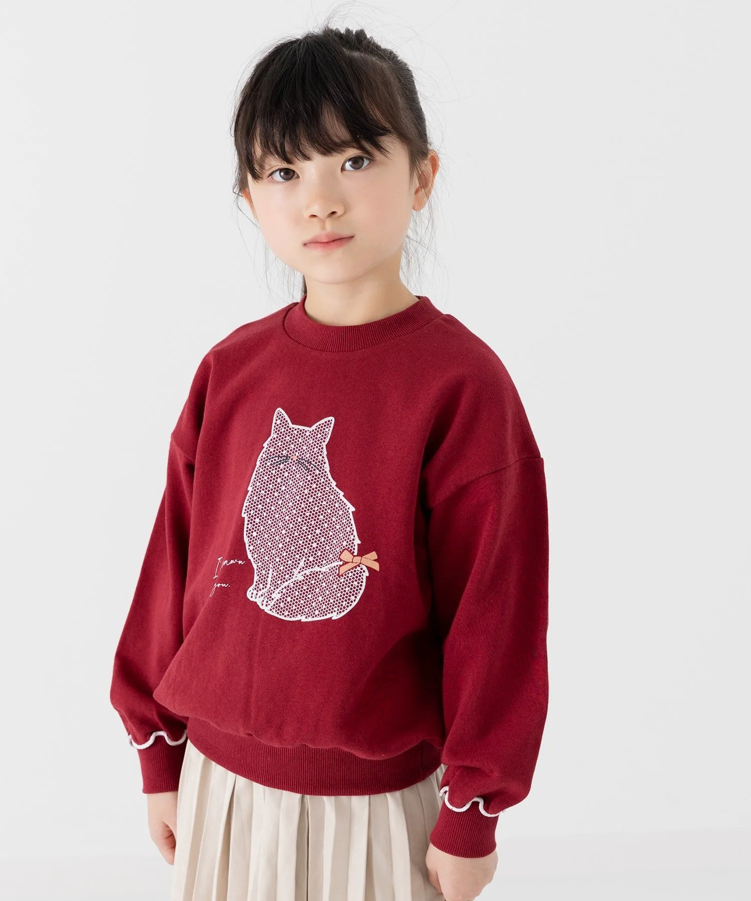 Толстовка из флиса с принтом Chil2, F Cat/Wine Red