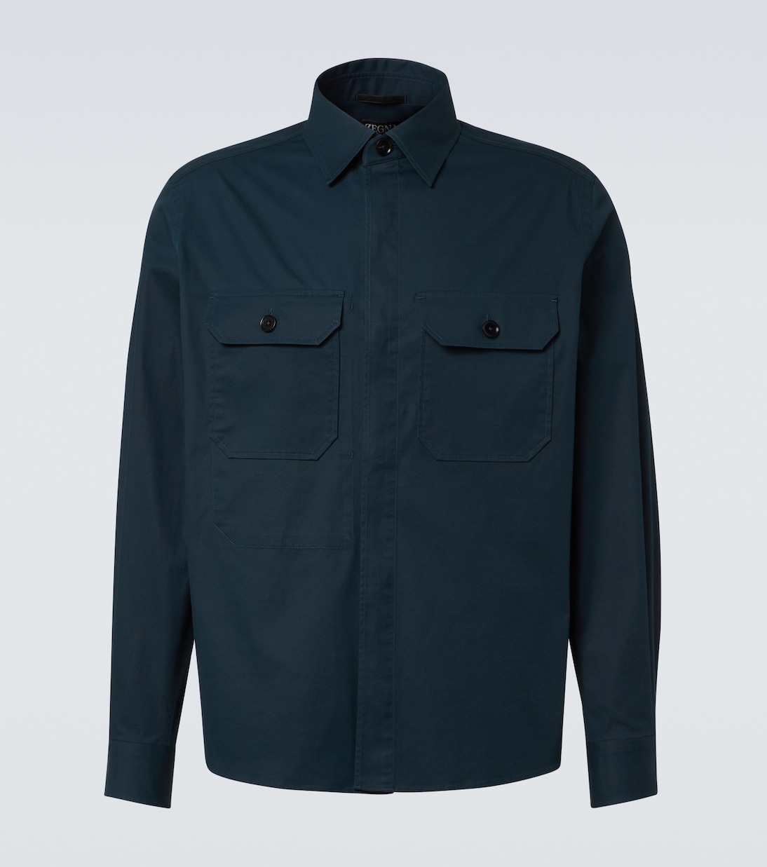 

Хлопковая рубашка-оверсайз Zegna, Dark Teal Blue