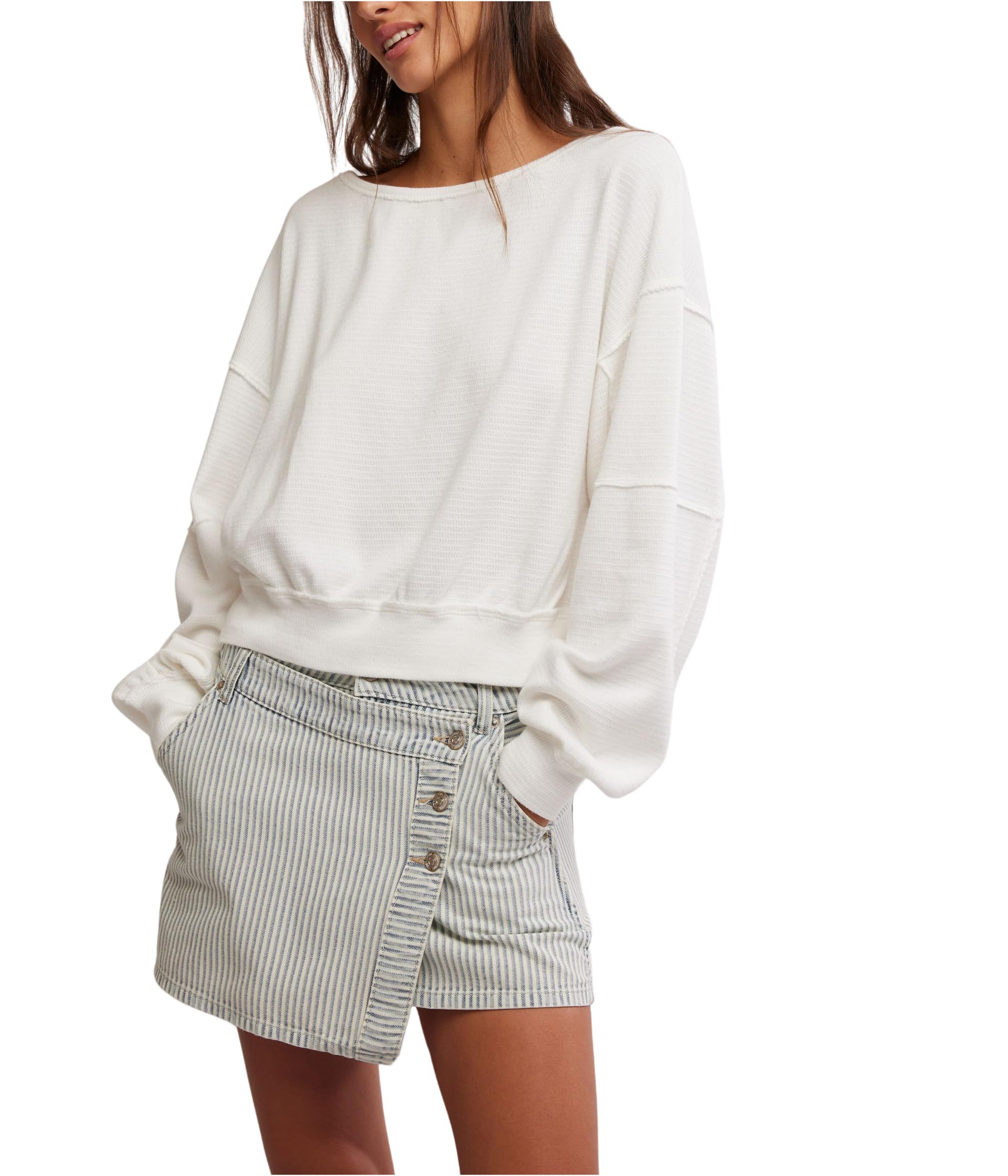 

Пуловер Free People Ife Pullover, слоновая кость