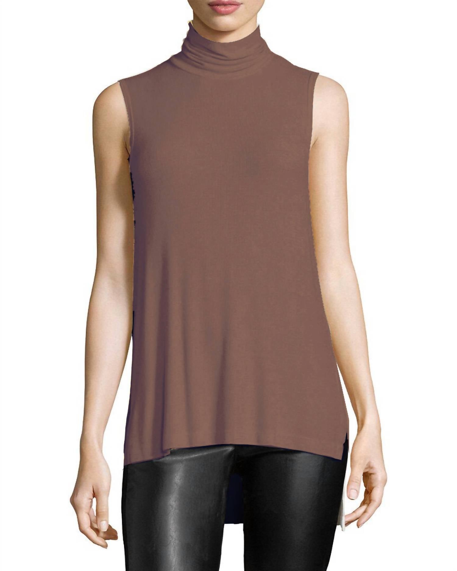 

Водолазка в рубчик из норки Three Dots, цвет mink