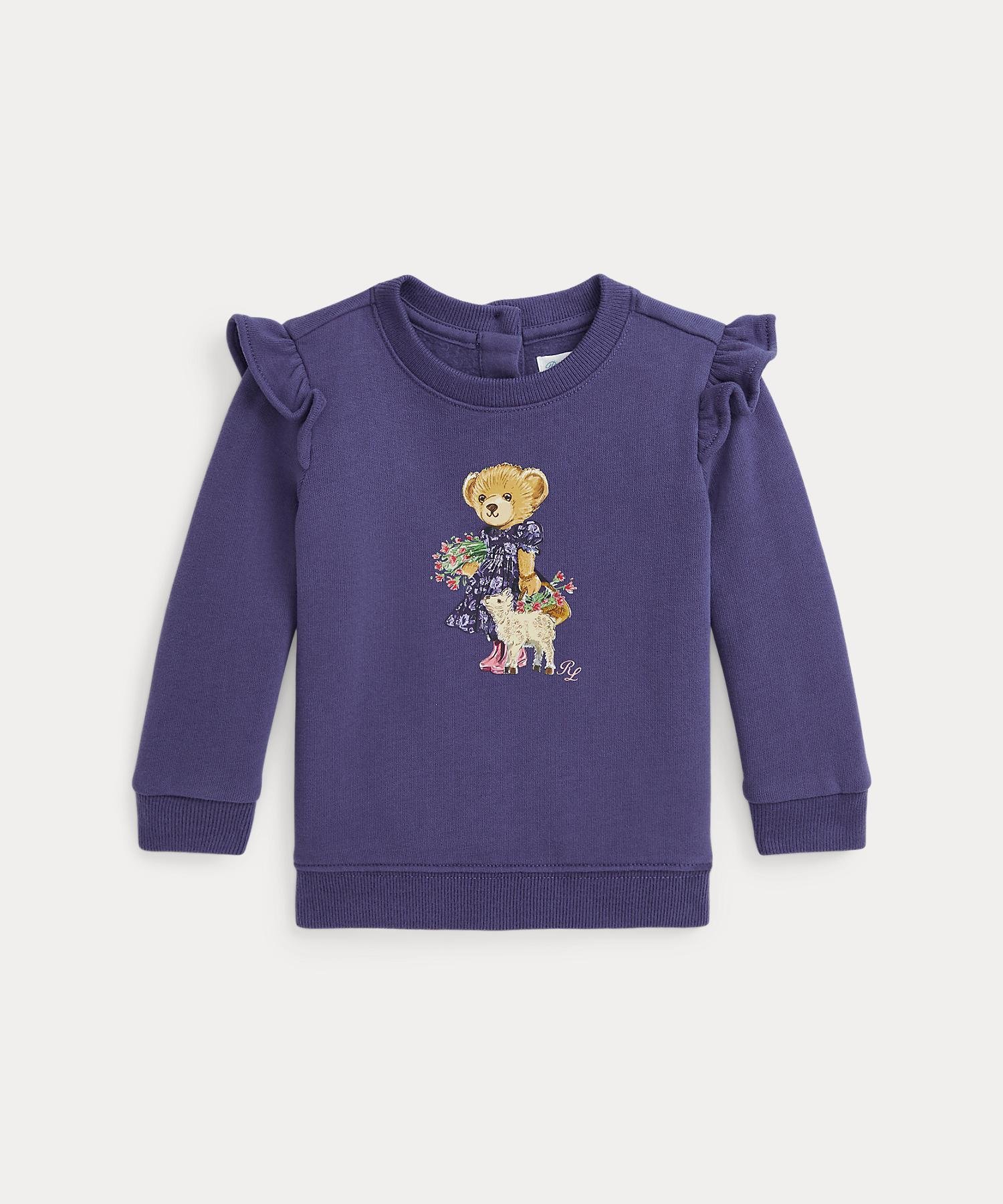 Детская толстовка из флиса с оборками в виде мишки поло. Polo Ralph Lauren, Purple