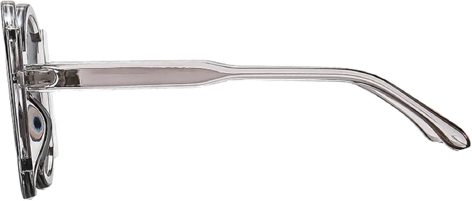 

Женские круглые двухцветные солнцезащитные очки, модный тренд, панк-стиль, очки для путешествий, уличной фотографии, отдыха, вечеринки, пляжа, N45 mincl, Clear Gray